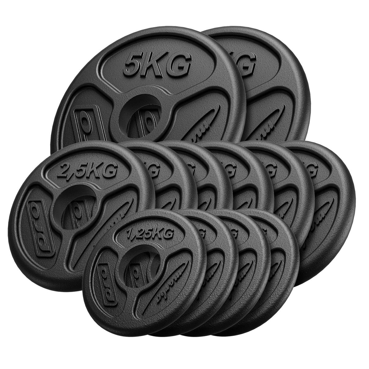 Olympia-Gel-Lastset 30 kg / 2 x 5 kg + 6 x 2,5 kg + 4 x 1,25 kg - Marbo Sport – Ansicht 1