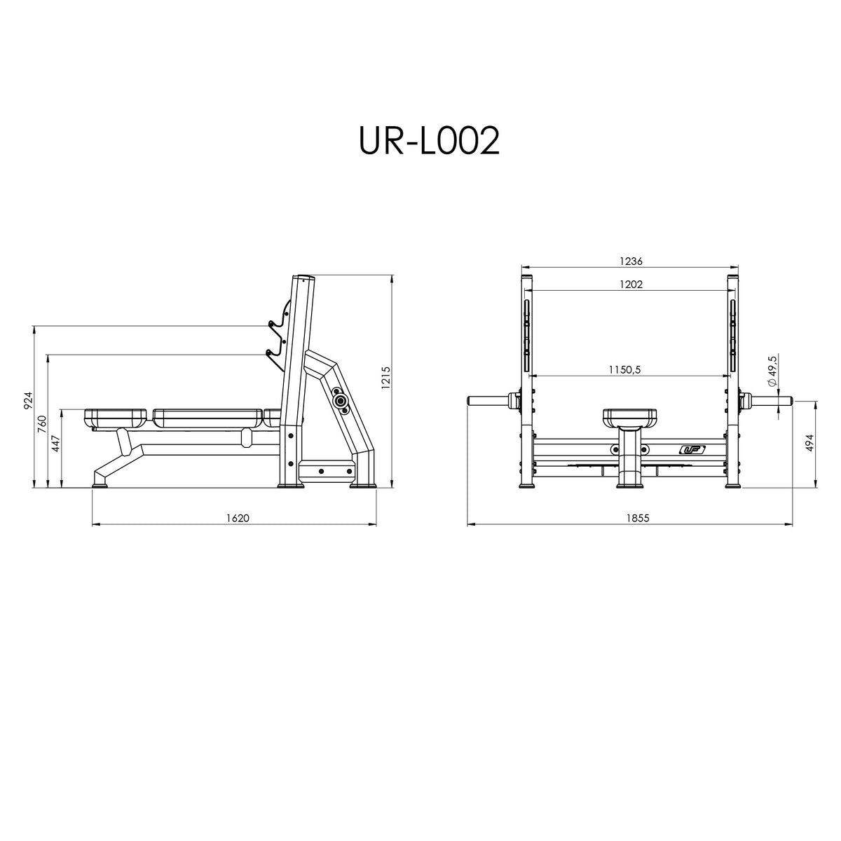Einfache Bank mit UR-L002 Ständern - UpForm – Ansicht 5