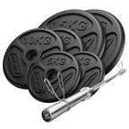 75 kg zu 180 cm holländische Griffe + Olympische Gewichtsscheibee 2x15 kg, 2x10kg, 2x5kg - Marbo Sport – Ansicht 1