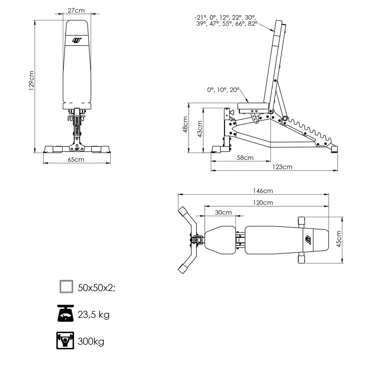 Bilateral einstellbare Trainingsbank MS-L102 2.0 - Marbo Sport – Ansicht 10