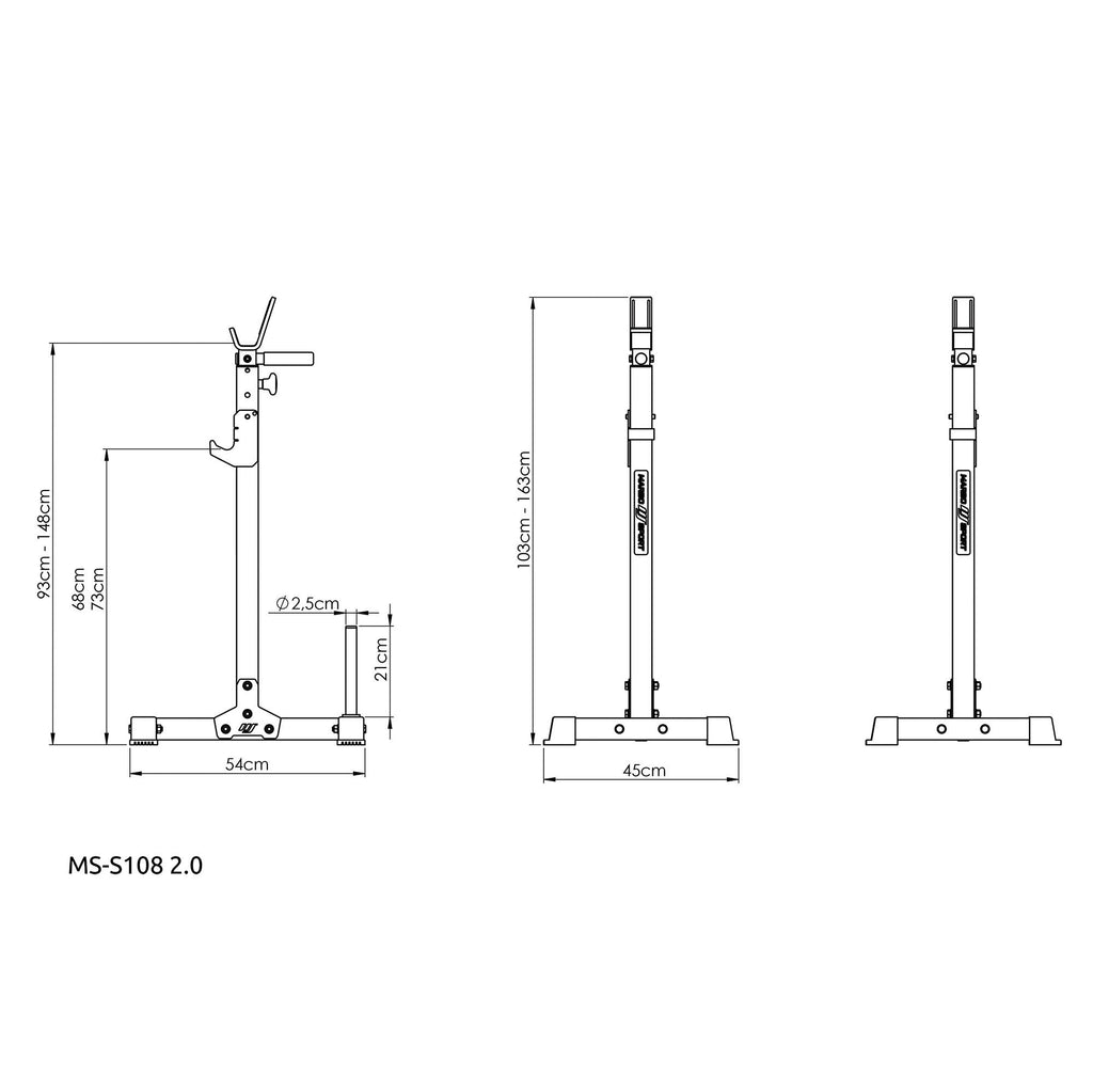 Mehrstufige Ständer (2 Stück) unter der Hantelstange mit MS-S108 2.0 - Marbo Sport – Ansicht 8