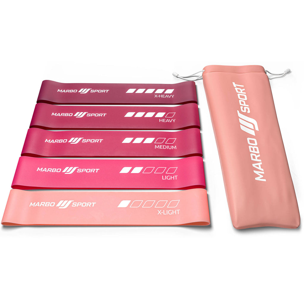 5 rosa Widerstandsbänder 600 x 50 mm - Marbo Sport – Ansicht 1