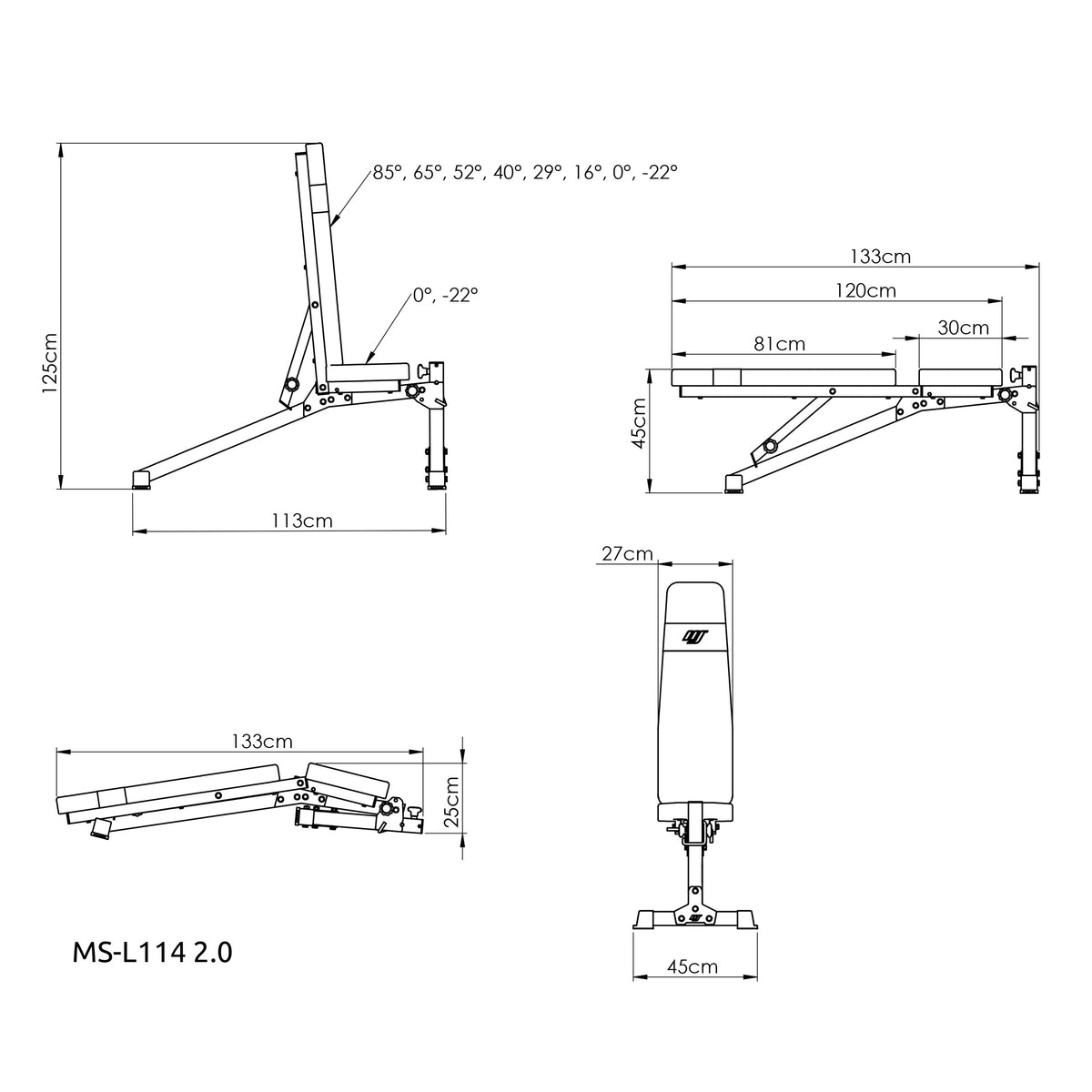 Faltbare Bank MS-L114 2.0 - Marbo Sport – Ansicht 8