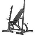 Set MS8_2.0 | Beidseitig verstellbare Trainingsbank + mehrstufige Hantelablagen (2 Stück) – Marbo Sport – Ansicht 1