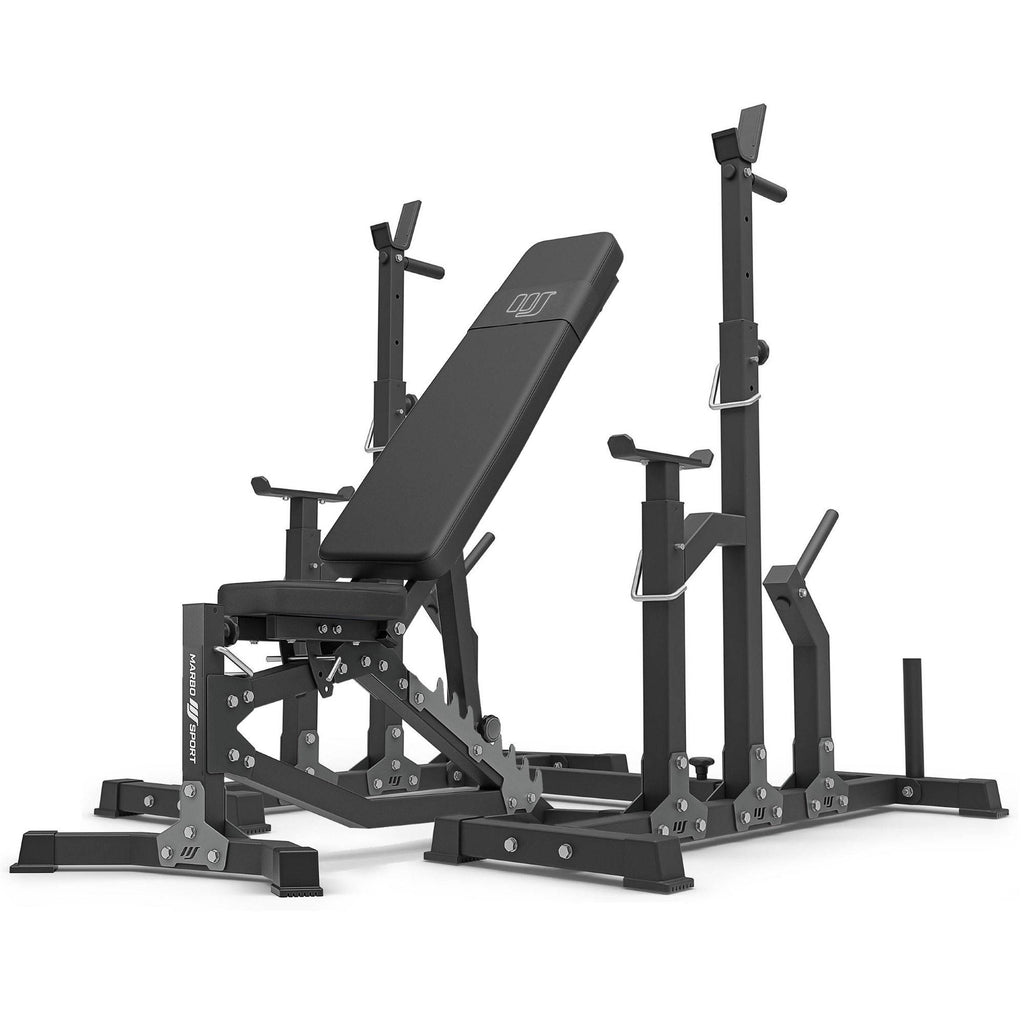 Set MS11_2.0 | Beidseitig verstellbare Trainingsbank + verstellbare Hantelständer – Marbo Sport – Ansicht 1