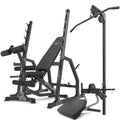 Set MS36_2.0 | Beidseitig verstellbare Trainingsbank + Hantelständer mit Sicherung und Breitenverstellung + Scott-Curl-Aufsatz + Beinpresse – Marbo Sport – Ansicht 1