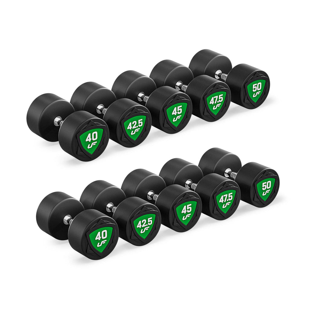 Polyurethan-Kurzhantelset 40–50 kg (2,5-kg-Abstufung), Gesamtgewicht 450 kg – UpForm – Ansicht 1