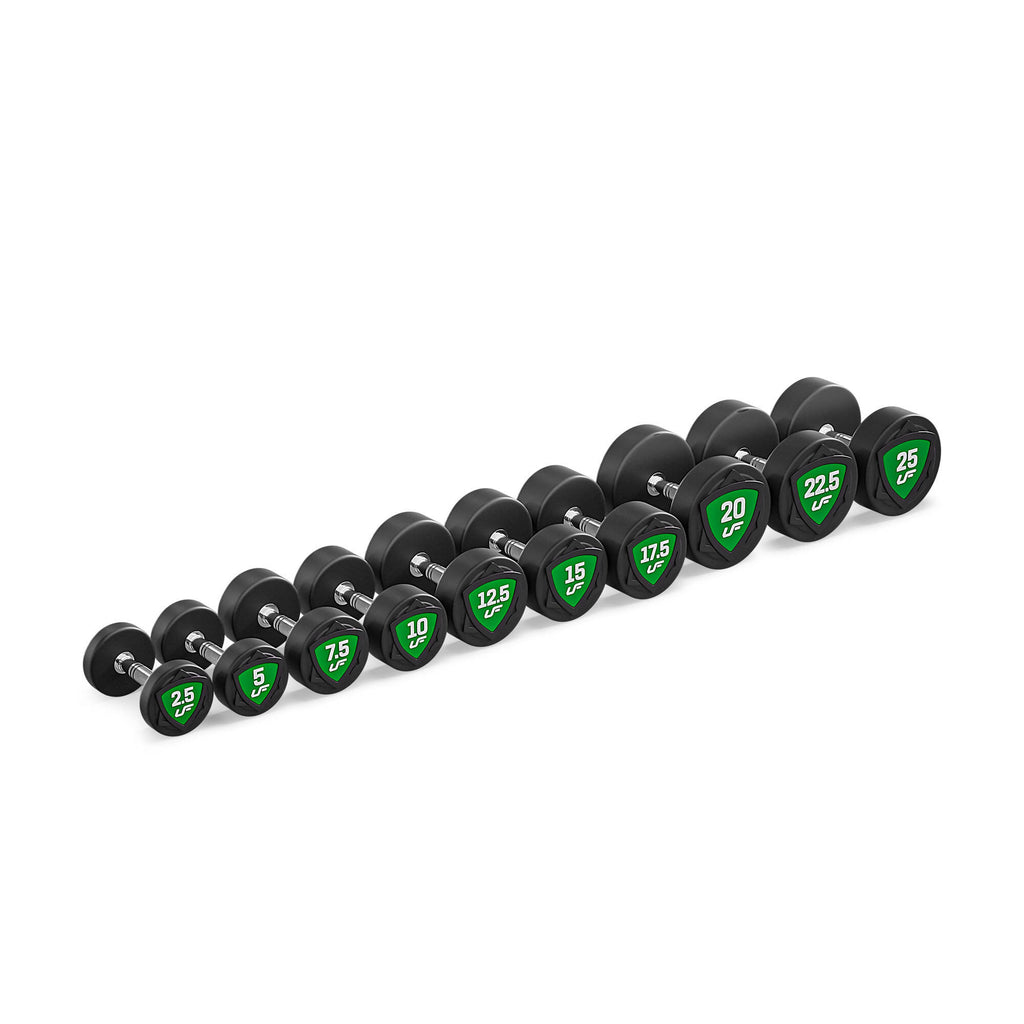Polyurethan-Kurzhantelset 2,5–25 kg (2,5-kg-Abstufung), Gesamtgewicht 275 kg – UpForm – Ansicht 3