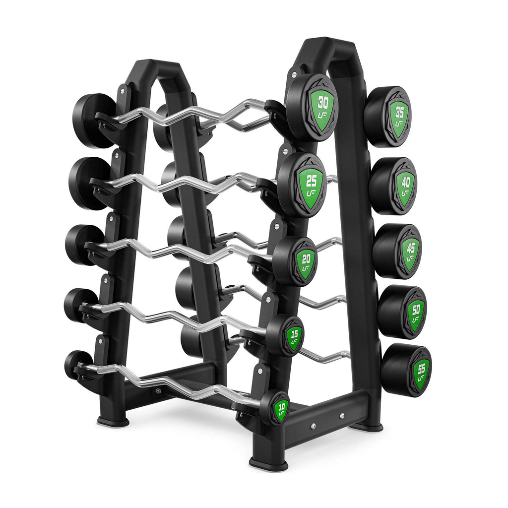 Polyurethan-Fixhantelset 10–55 kg (5-kg-Abstufung), Gesamtgewicht 325 kg – UpForm – Ansicht 3