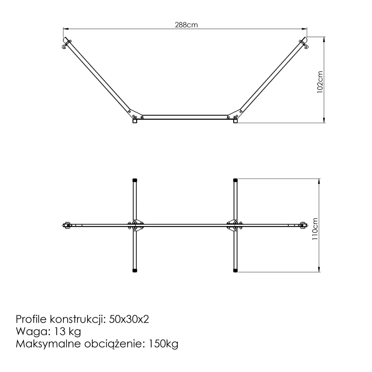 Hängematte (Station) kleiner MO-010 - Marbo Sport – Ansicht 4