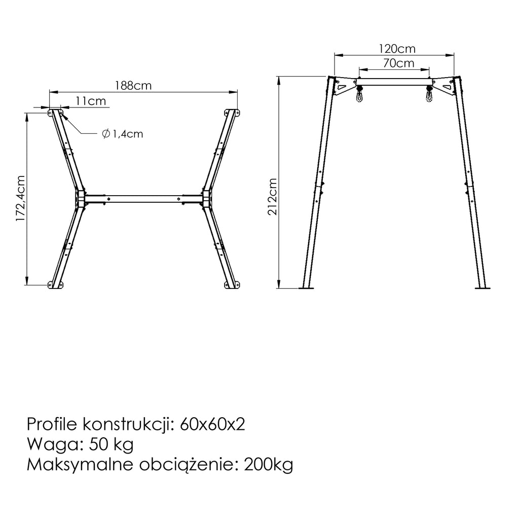 1-Stockschaukel auf Lager (Station) PREMIUM MO-012 - Marbo Sport – Ansicht 13