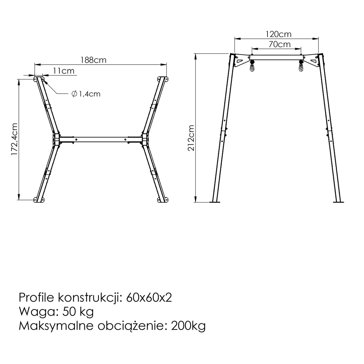 1-Stockschaukel auf Lager (Station) PREMIUM MO-012 - Marbo Sport – Ansicht 13