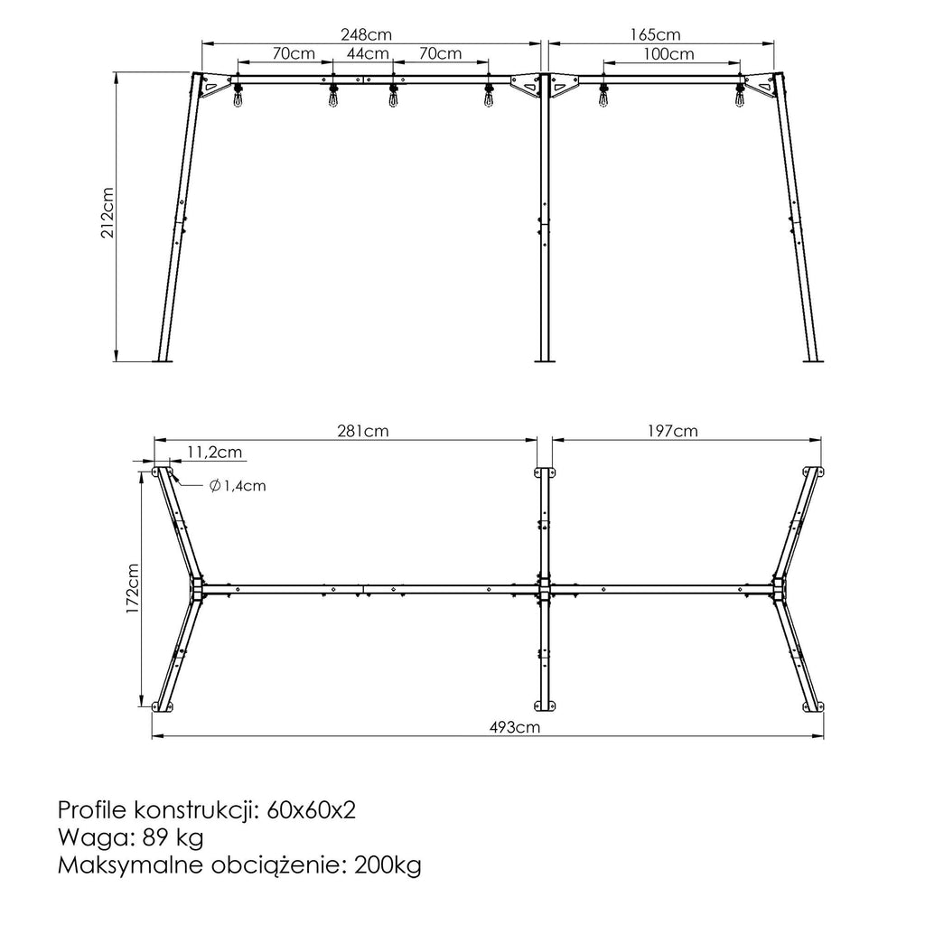 3-Stockschaukel auf den Lagern (Station) PREMIUM MO-014 - Marbo Sport – Ansicht 13