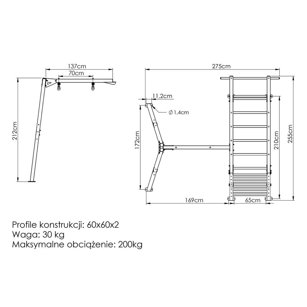 1-Stickschaukel auf Lager (Trockenleiter) PREMIUM MO-017 - Marbo Sport – Ansicht 10