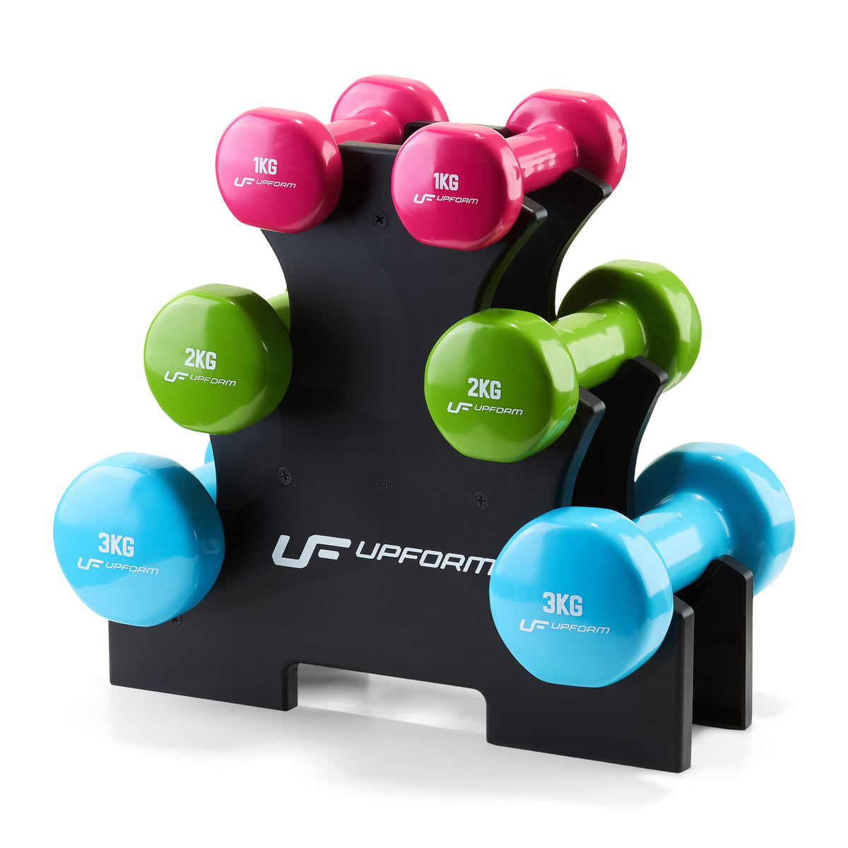 Vinyl-Fitness-Set 12 kg mit Ständer - UpForm – Ansicht 1