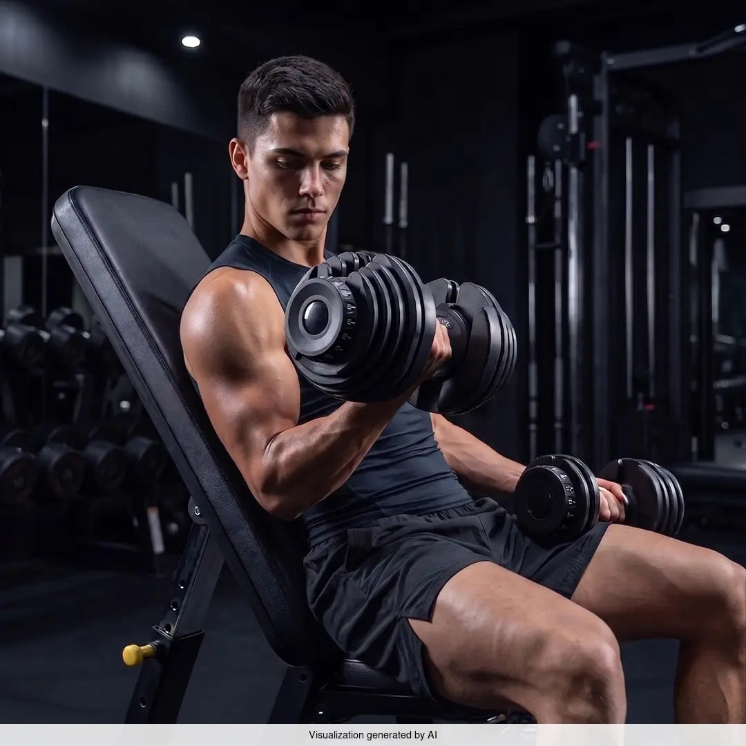 Die Hanteln sind 2,5 - 24 kg verstellbar - UpForm – Ansicht 10
