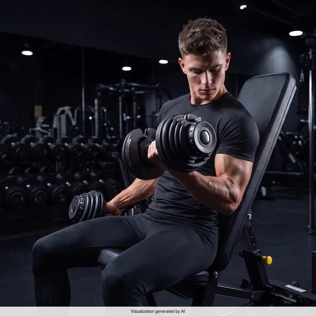 Die Hanteln sind 2,5 - 24 kg verstellbar - UpForm – Ansicht 9