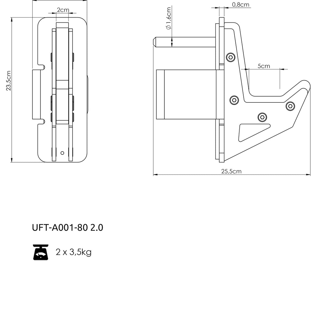 RIG PRO 80x80-Stangenhalter - UpForm – Ansicht 4