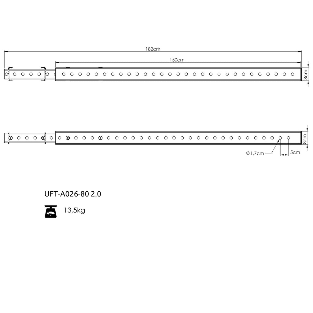 150cm Verlängerungssäule für RIG PRO 80x80 - UpForm – Ansicht 4