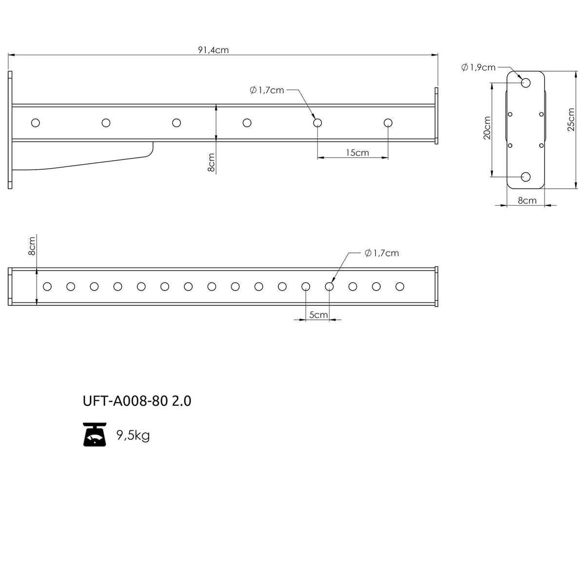 Ausleger für RIG PRO 80x80 Boxen-Stahl - UpForm – Ansicht 4