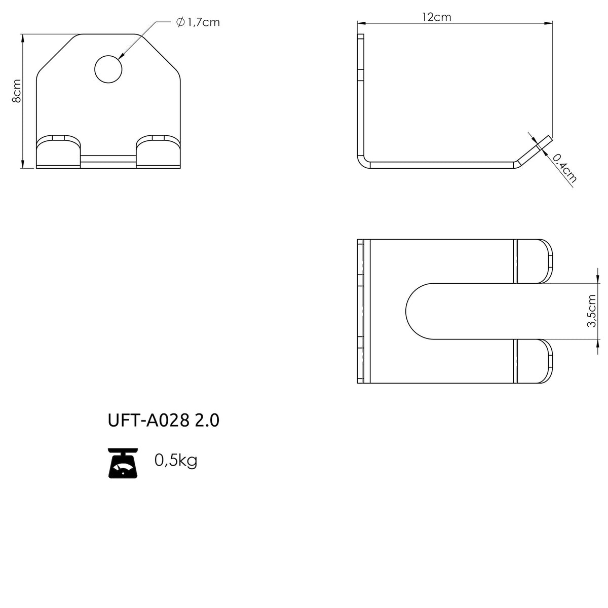 Hülle für 1 Grif für RIG PRO 80x80 - UpForm – Ansicht 4