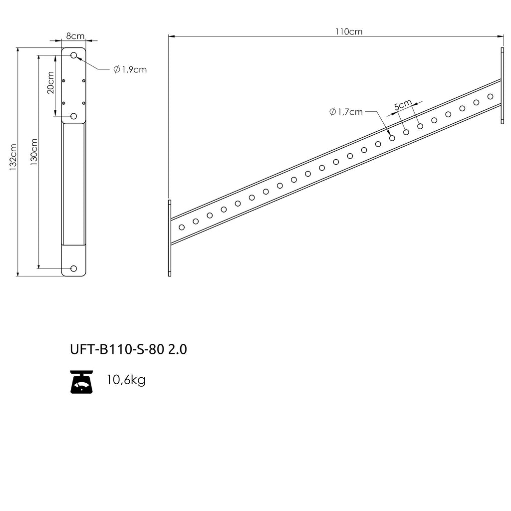 Schrägbalken mit RIG PRO 80x80 Bildöffnungen - UpForm – Ansicht 4