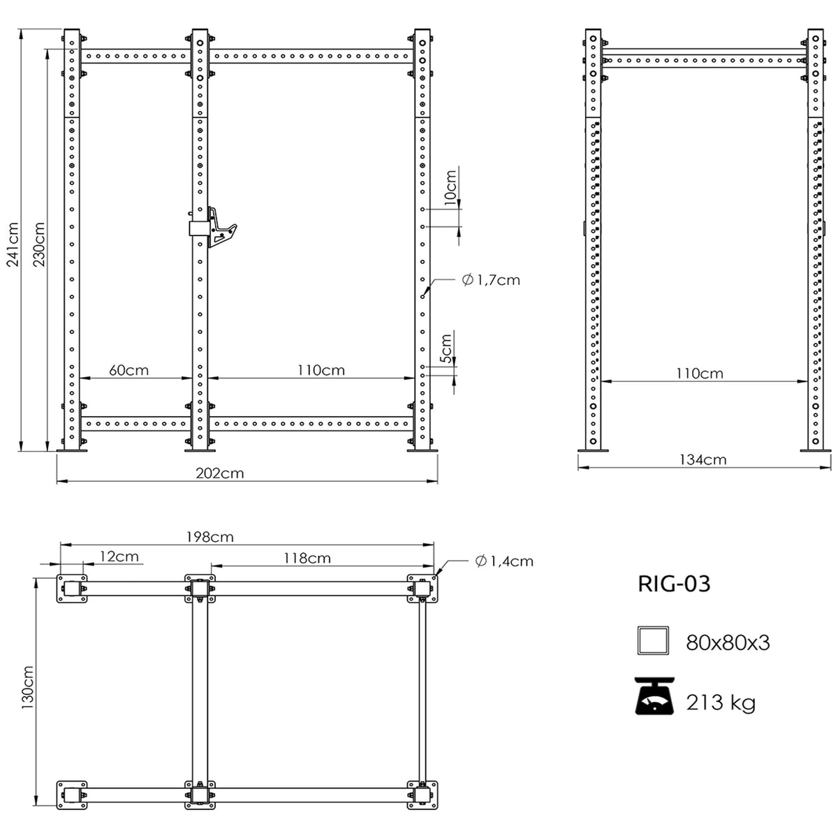 Power Cage PRO UFT-RIG-03 mit Zubehör - UpForm – Ansicht 8