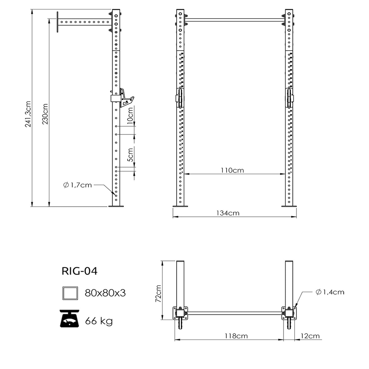 Power Cage PRO UFT-RIG-04 mit Zubehör - UpForm – Ansicht 8