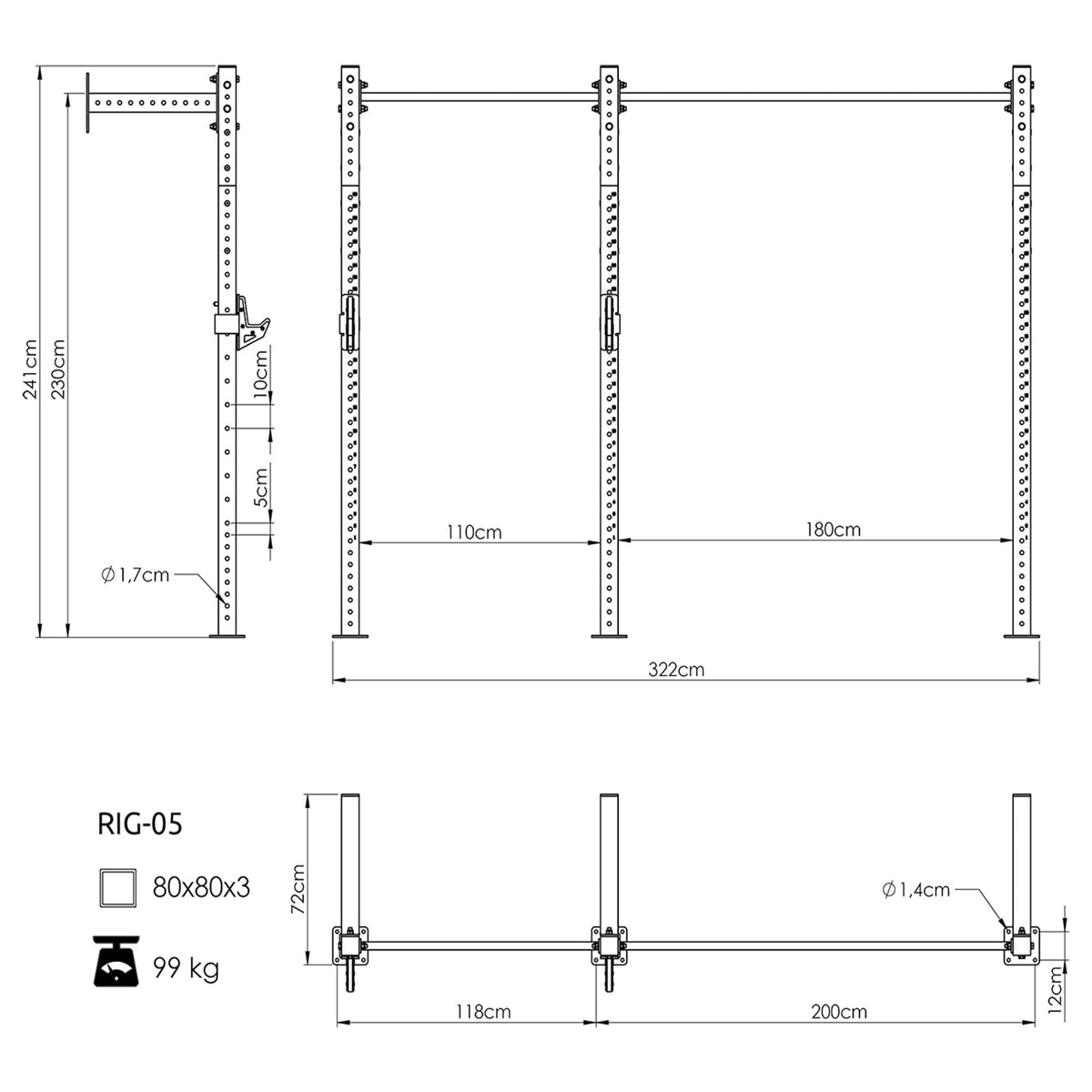 Power Cage PRO UFT-RIG-05 mit Zubehör - UpForm – Ansicht 8