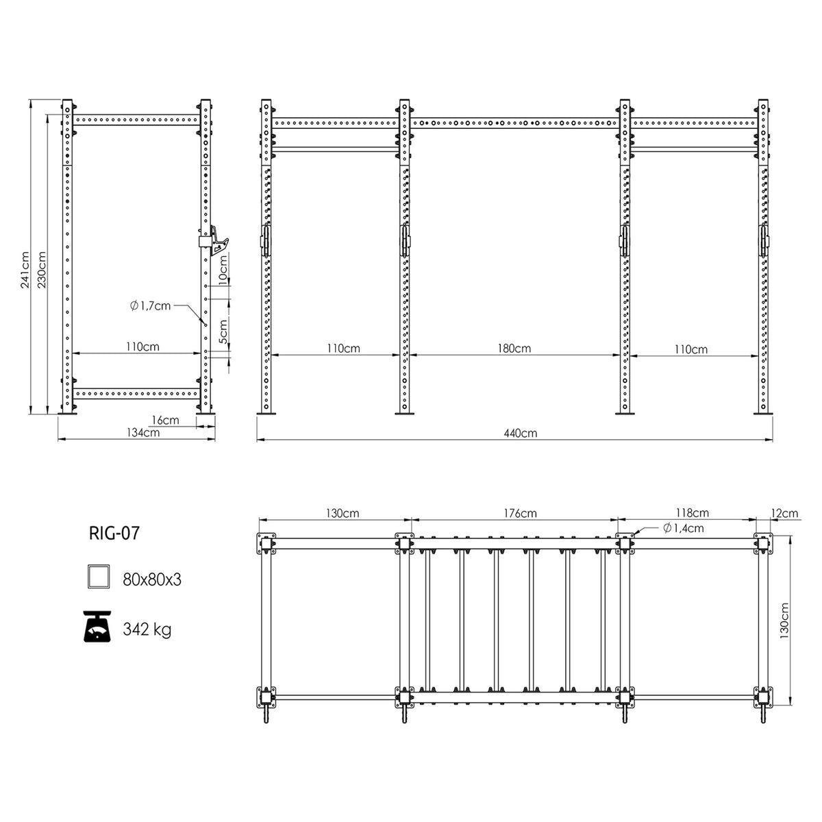 Power Cage PRO UFT-RIG-07 mit Zubehör - UpForm – Ansicht 8