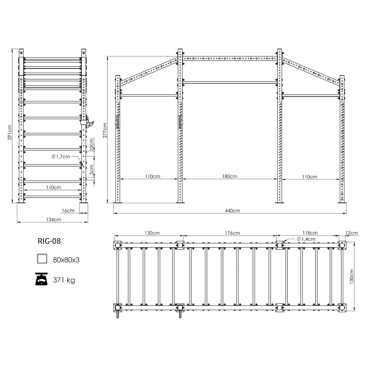 Power Cage PRO UFT-RIG-08 mit Zubehör - UpForm – Ansicht 9