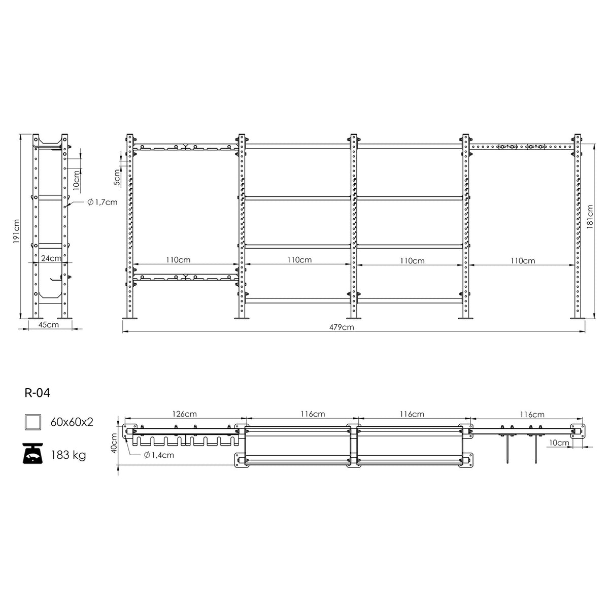 Modulares Zubehör-Regal COMPACT R-04 - UpForm – Ansicht 5