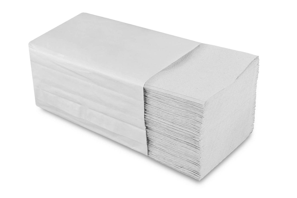 V-Falz-Papierhandtücher, 2-lagig, Recycling hellgrau