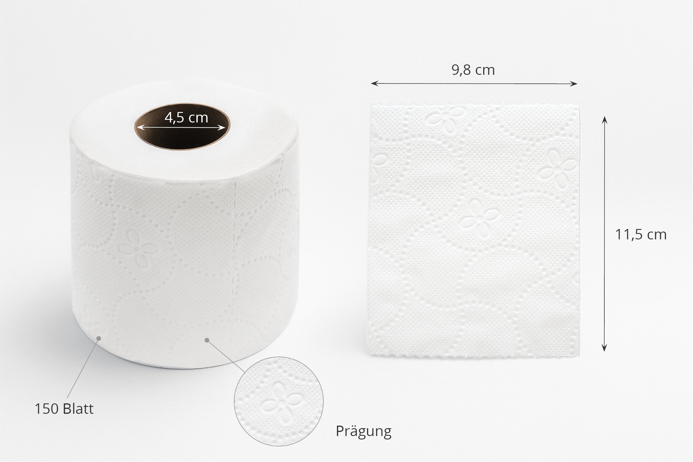 Toilettenpapier, 4-lagig, 150 Blatt