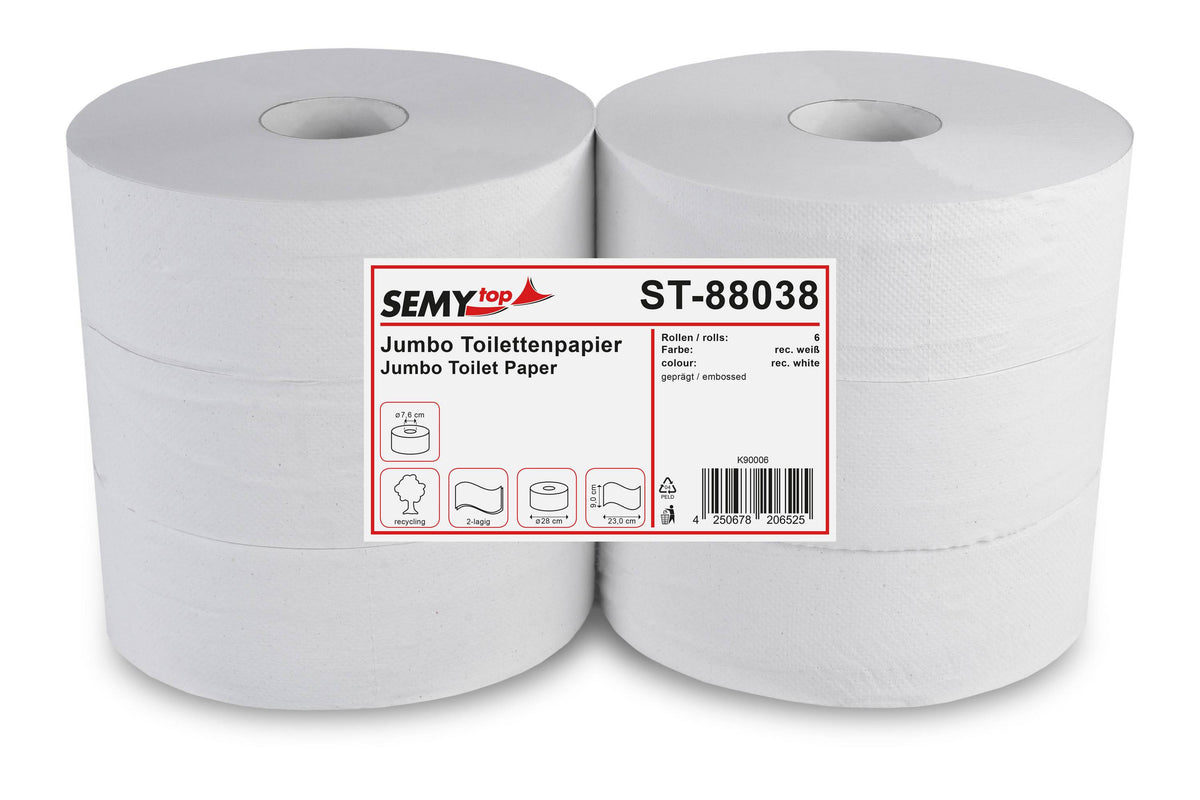 Jumbo-Toilettenpapier, 2-lagig, Recycling, Ø 28 cm