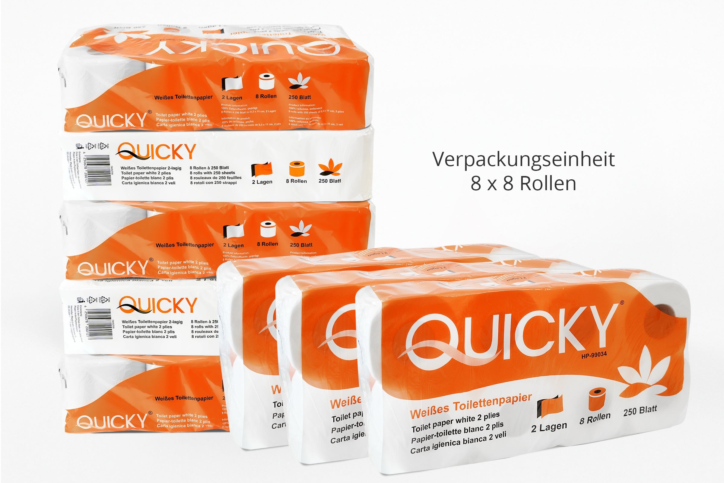 Toilettenpapier 2-lagig, 250 Blatt